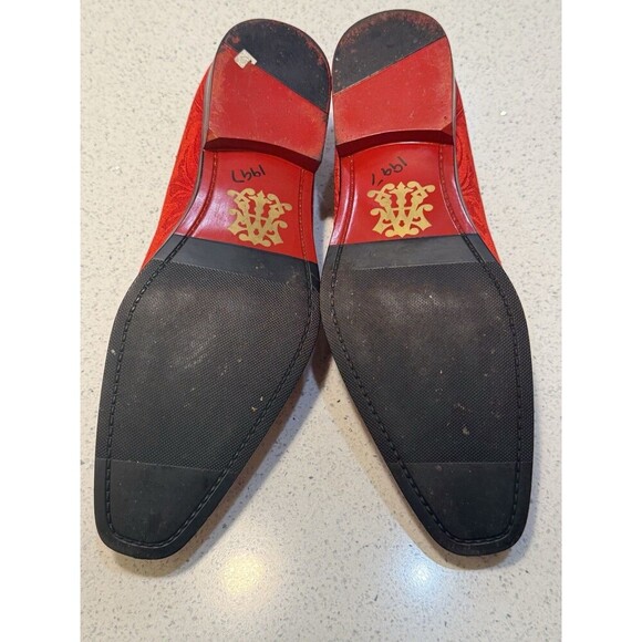 After Midnight Mens Embellished Velvet Formal Dress Loafers Shoes 10.5 Red 7017 main image 7